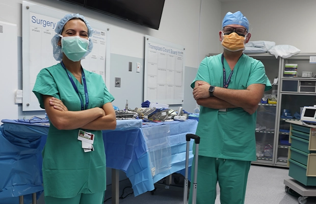 two doctors posing for the camera