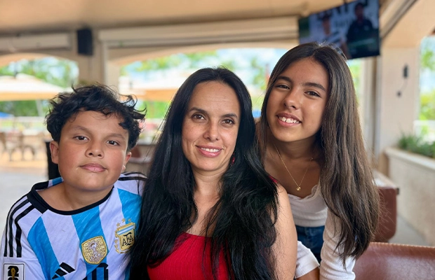 Mom with her two children