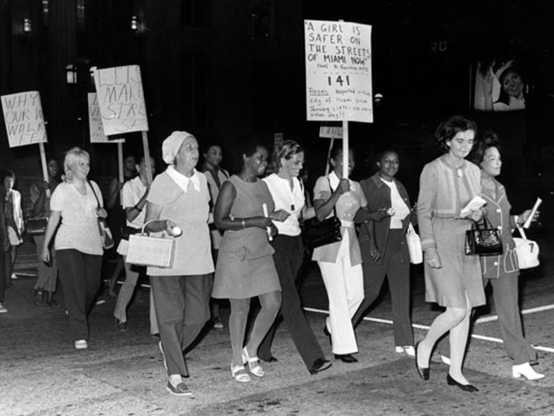 Black and white photo of demonstrations