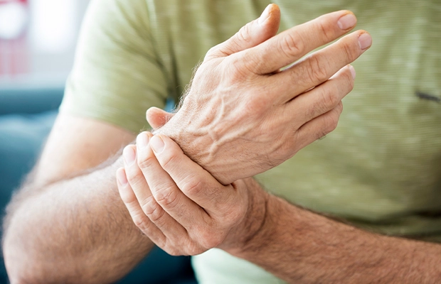 close-up of a man's hands