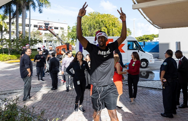 Man reaching the finish line of a race