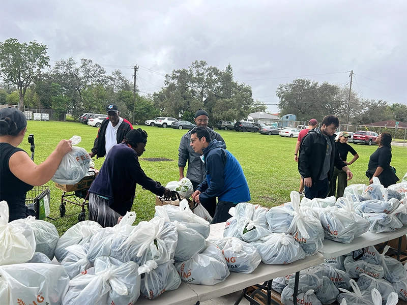 people working during volunteer day