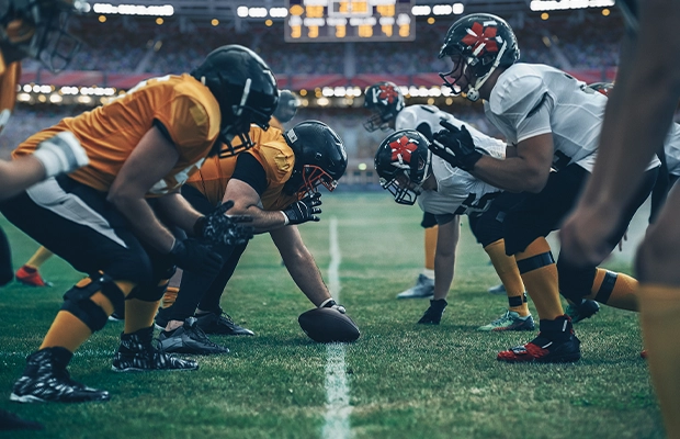 American football team playing