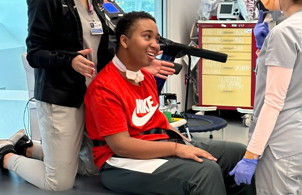 child in therapy in the hospital