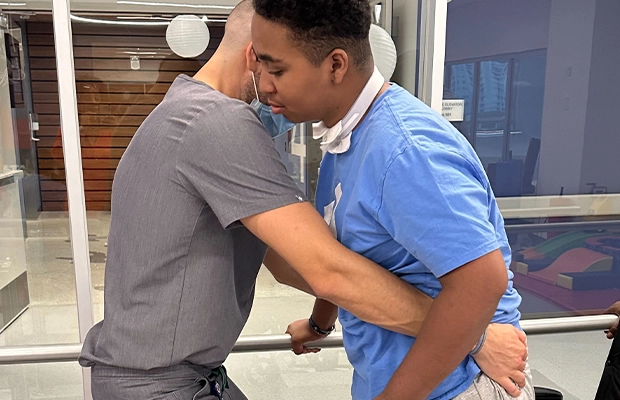 boy doing medical therapy