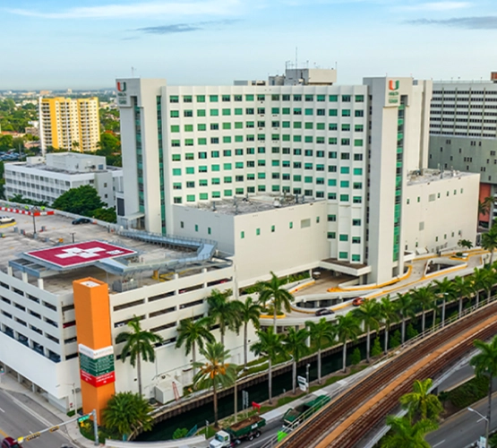 Jackson Health's white building