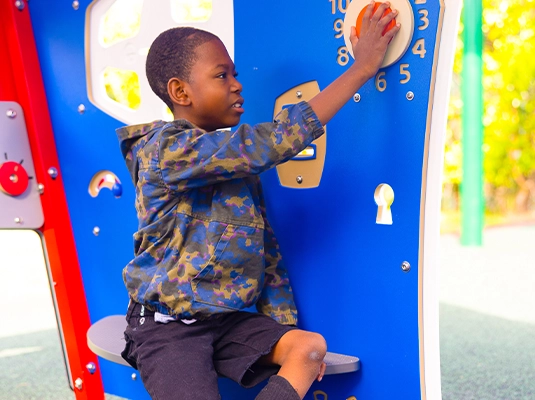 Boy playing in the park