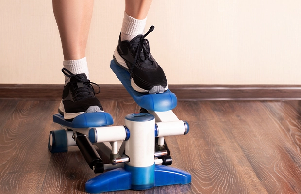 Close-up of feet exercising