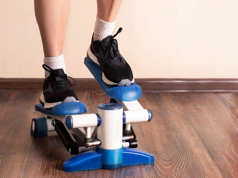 Close-up of feet exercising