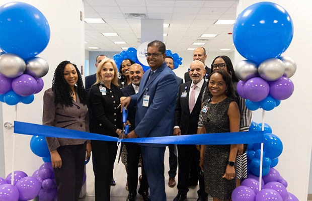Group of people at the opening of a new Jackson Health building