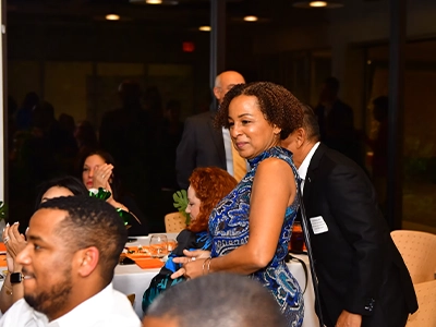 group of people gathered at a formal event