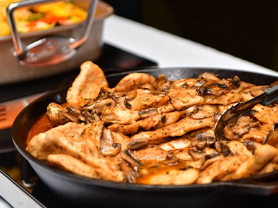 close-up of a plate full of food