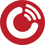 A red and white icon for PlayerFM