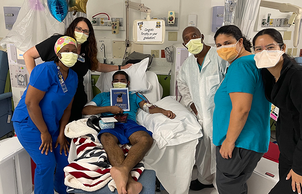 Medical team with patient