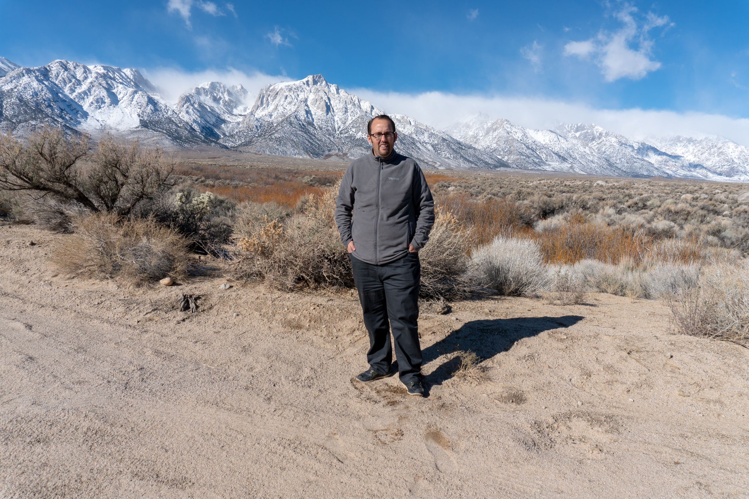 Mount Whitney and me from the Alabama Hills - and me