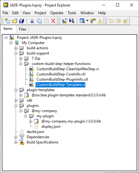 jade devkit custom build step template location