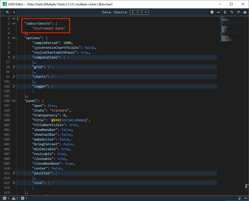 jade create scratch plugin multiple charts subscribes to