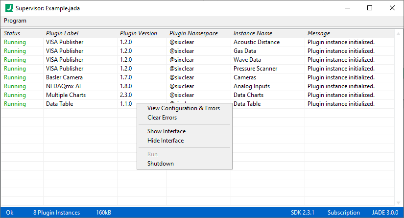 jade supervisor plugin right click