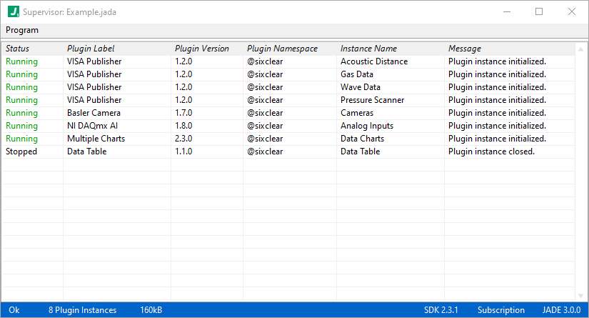 jade supervisor plugin shutdown