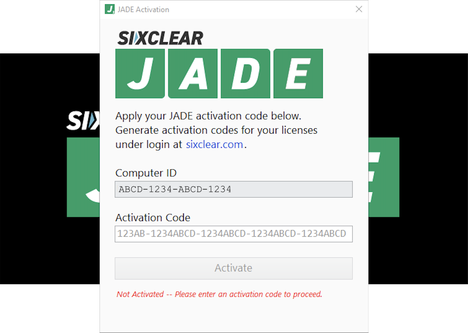 jade activation screen not activated