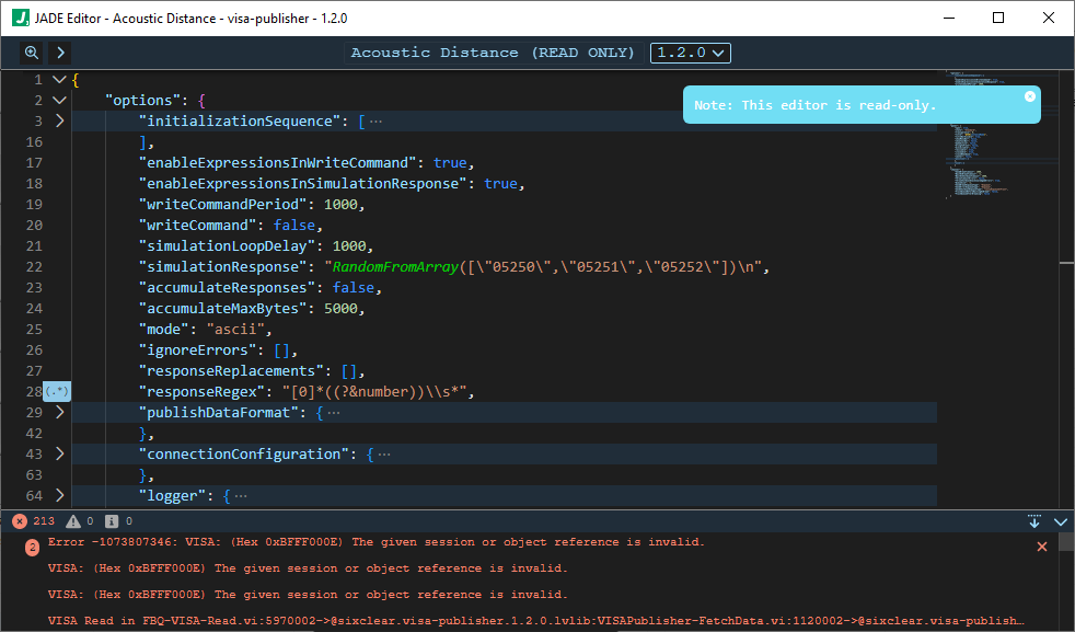 jade supervisor plugin read only editor errors