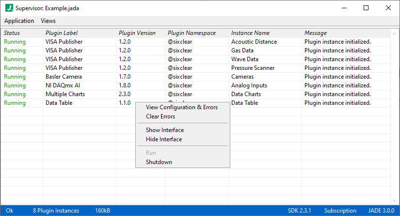 jade supervisor plugin right click