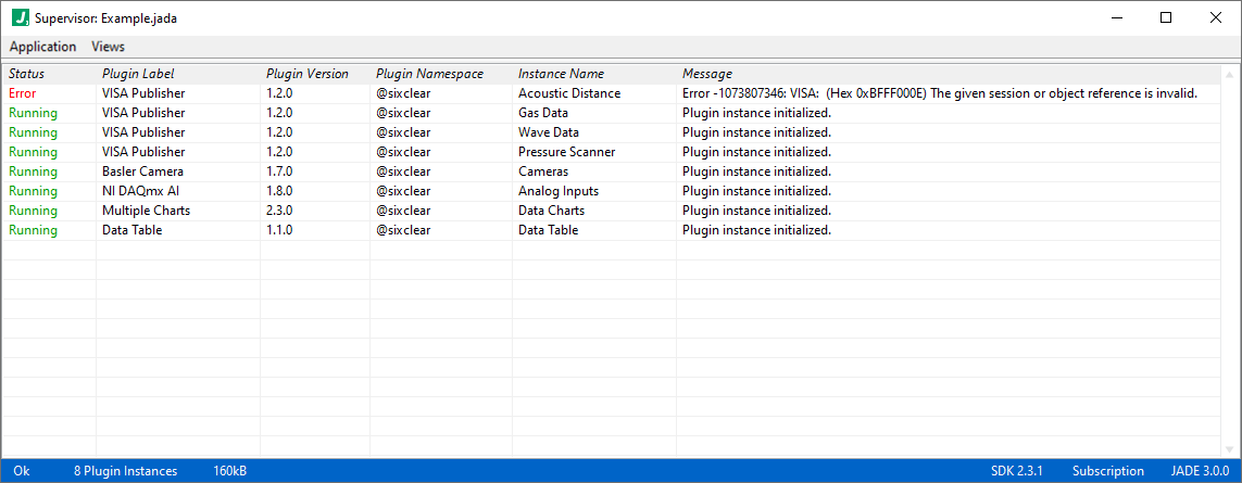 jade supervisor plugin instance error