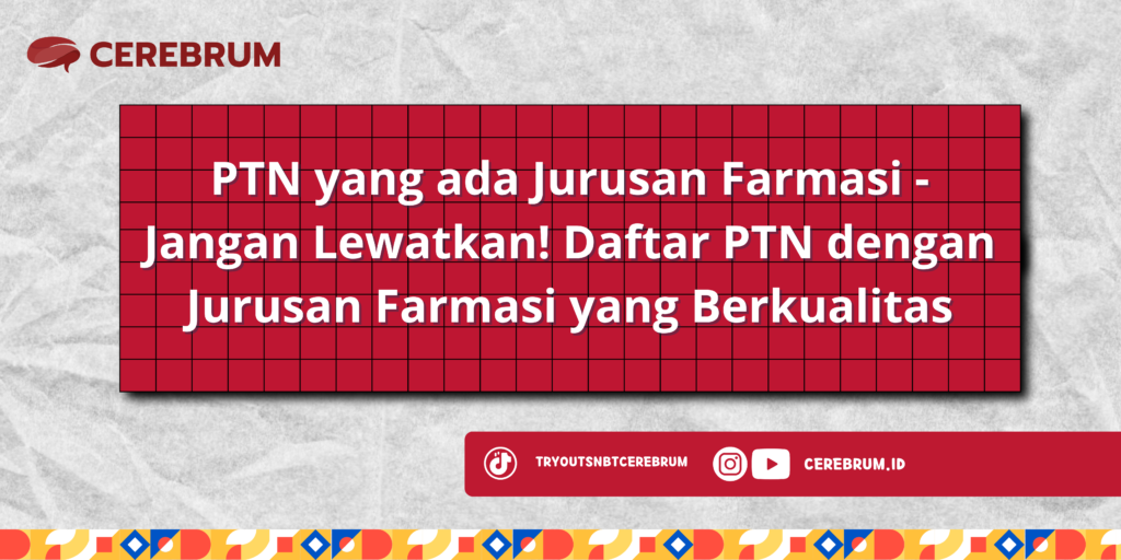 PTN yang ada Jurusan Farmasi