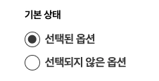 “선택된 옵션”의 Indicator가 묘하게 중앙 정렬이 맞지 않는다