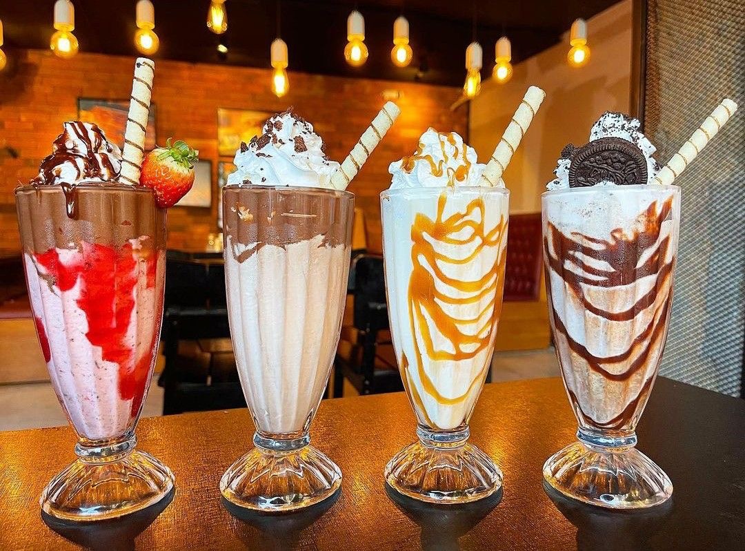 MILK SHAKES menu category at Cafe Jaf'n, Kampala