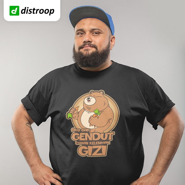 Kaos Lucu/Parodi Distroop - Ga Gendut Cuman Kelebihan Gizi — 9