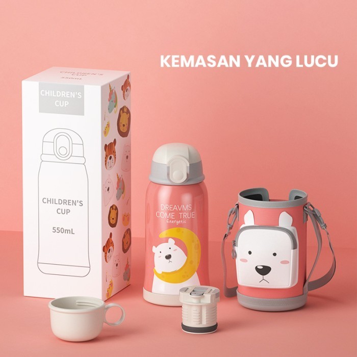 Botol Minum / Tumbler / Termos / Tempat Minum Anak 550ml Karakter — 7