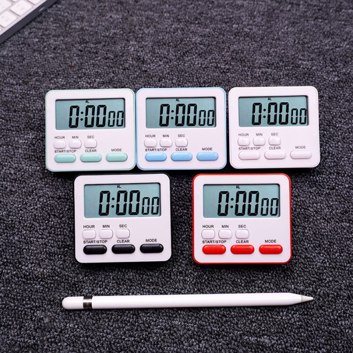 Kitchen Timer Digital Alarm Masak Dapur Magnet Lcd Bonus Baterai — 9