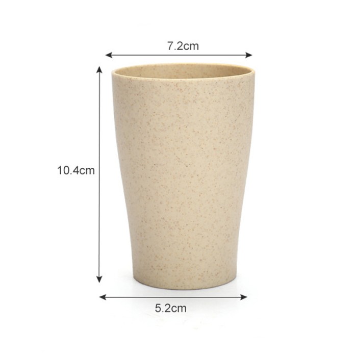 Gelas 1 Set Wheat Straw Isi 4 Anti Banting Cangkir Warna Warni — 5