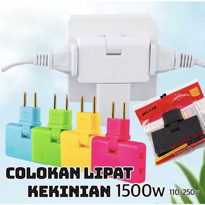 Steker Listrik Power Socket Stop Kontak Colokan Lipat 3in1 — 8