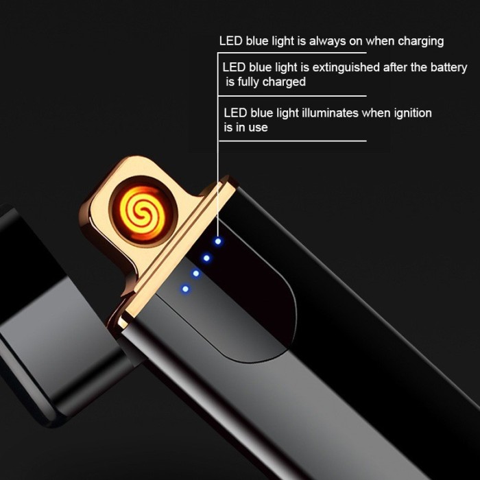 Korek Api Elektrik Fingerprint Pemantik Api Touch Screen Slim — 3