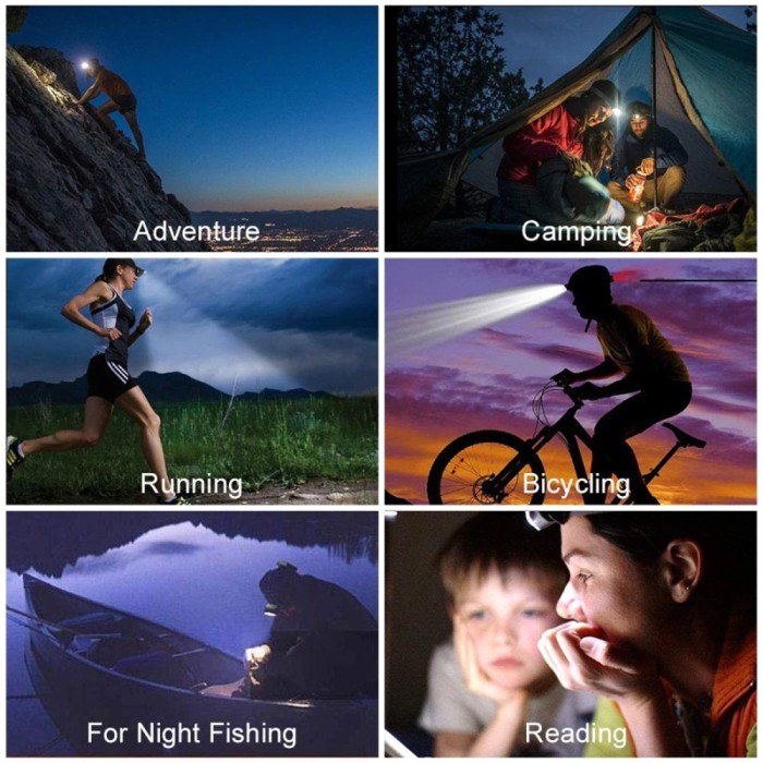 Lampu Senter Kepala Head Lamp Led 2 Mode 90? Waterproof Rechargeable — 7