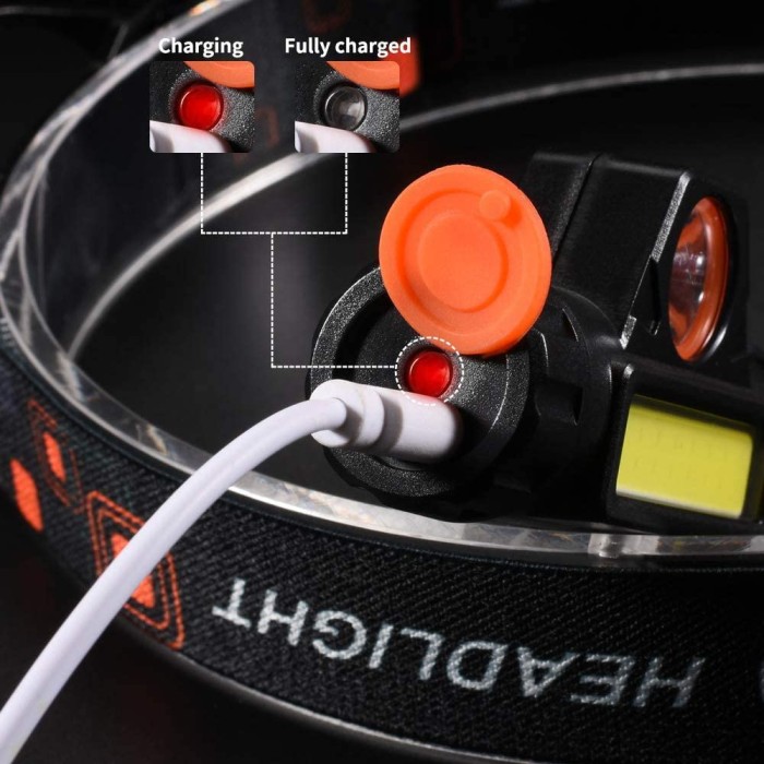 Lampu Senter Kepala Head Lamp Led 2 Mode 90? Waterproof Rechargeable — 5