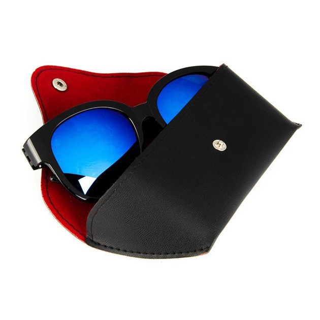 Kotak Wadah Kacamata Kulit Polos Leather Glasses Case Murah Import — 4