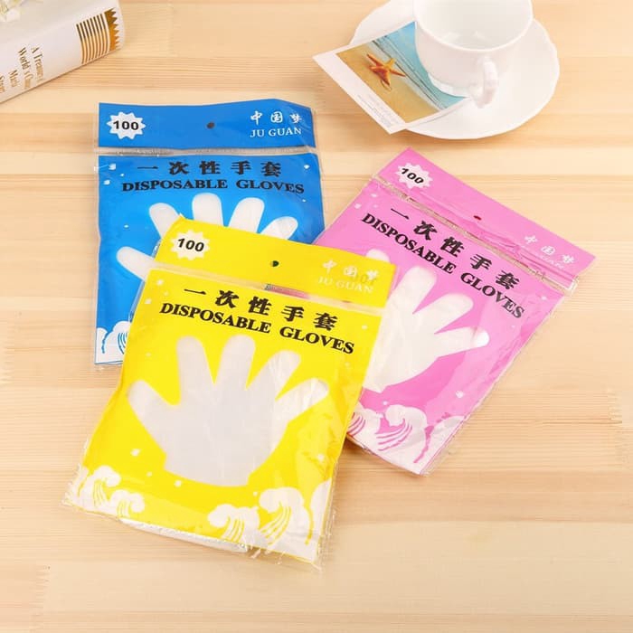 Sarung Tangan Sekali Pakai Kue Apotik Plastik Bening Disposable Gloves