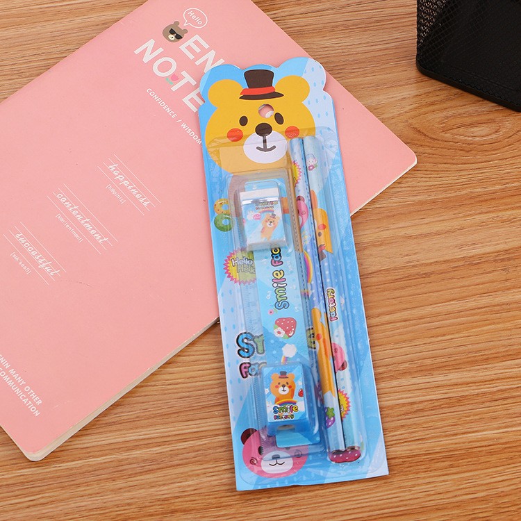 Alat Tulis Set Penghapus Rautan Pensil Karakter Lucu — 2