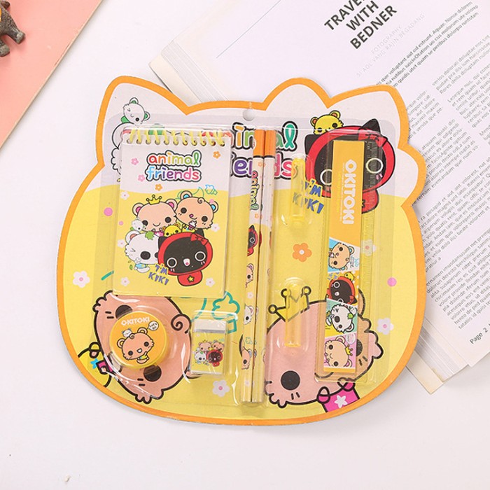 Satu Set Alat Tulis Lucu Lengkap Pensil Penghapus Penggaris 8 In 1 — 6