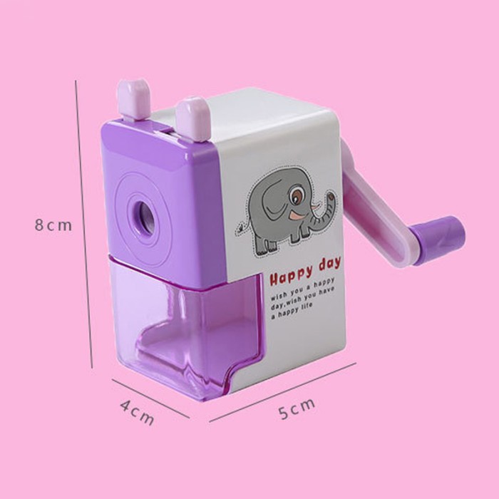 Rautan Pengserut Sharpener Pensil Putar Karakter Warna Warni — 4