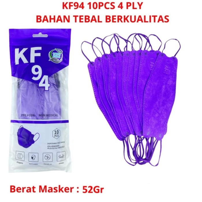 Masker Kf94 Kain Warna Warni Hitam Ungu Navy Grey Isi 10 Pcs — 6