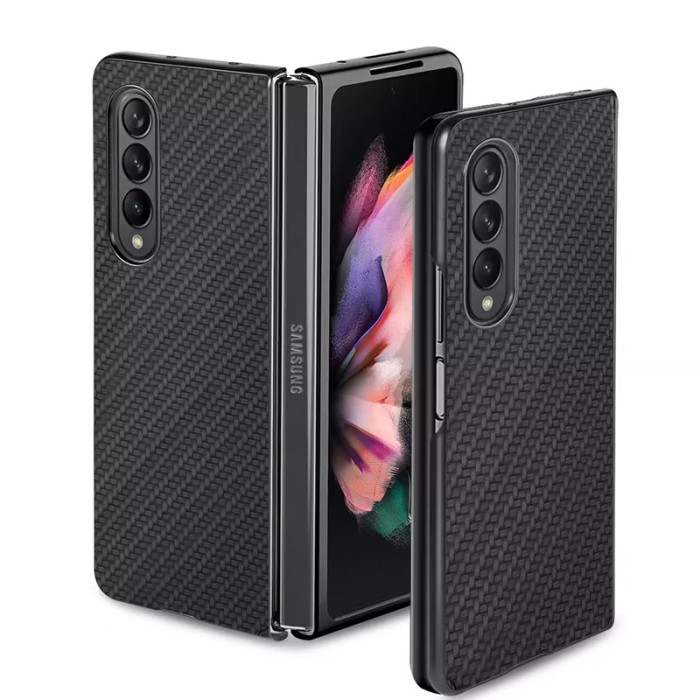 Hard Case Casing Premium Samsung Galaxy Z Fold 3 Carbon Pattern — 8