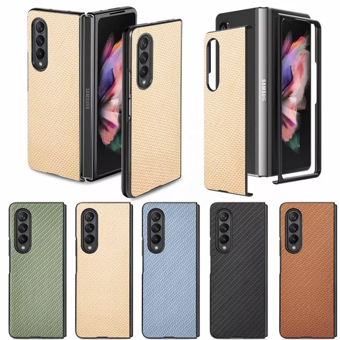 Hard Case Casing Premium Samsung Galaxy Z Fold 3 Carbon Pattern — 9