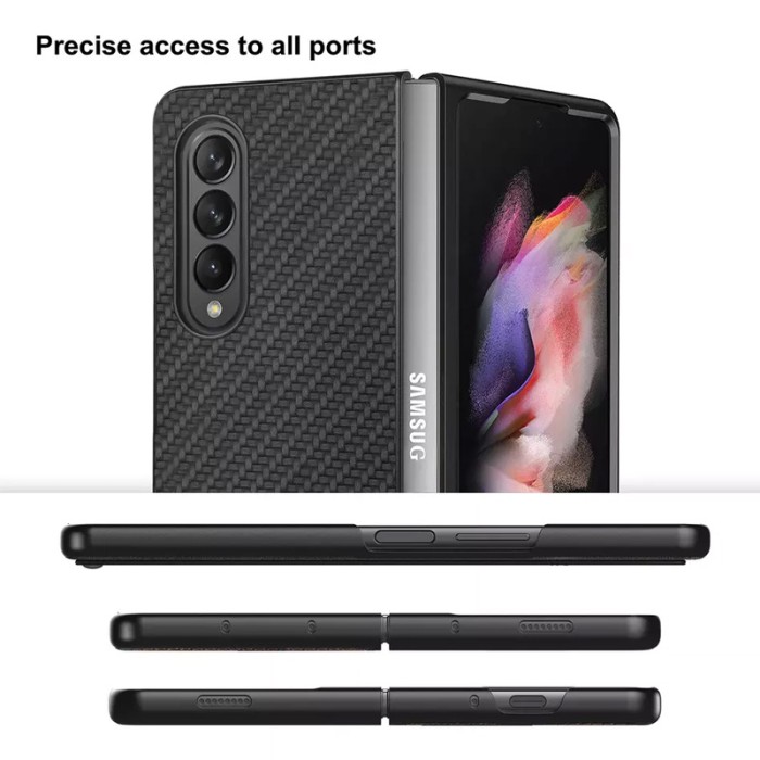 Hard Case Casing Premium Samsung Galaxy Z Fold 3 Carbon Pattern — 6