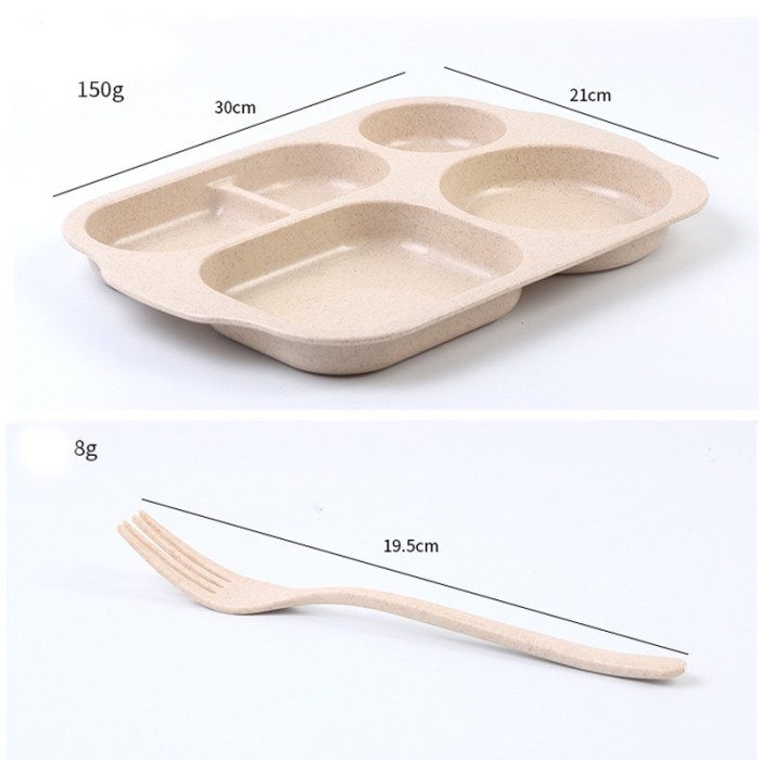 Peralatan Makan Set Piring 5 Sekat Diet Korea Warna Anti Pecah — 5
