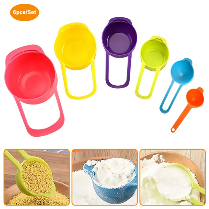 Sendok Takar Plastik / Sendok Takar Kue / Measuring Spoon Set — 6
