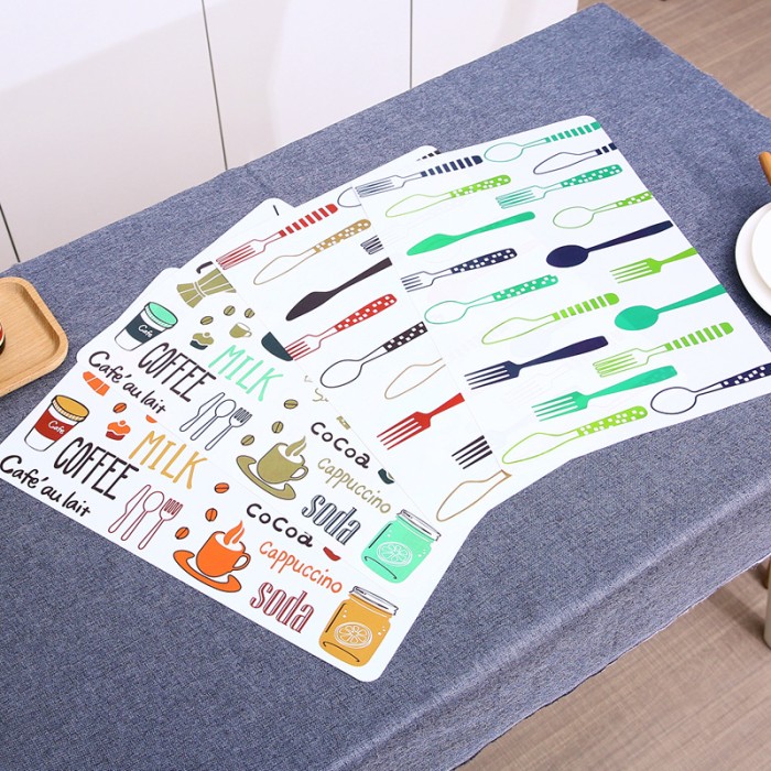 Tatakan Piring Makan Alas Piring Makan Anti Panas Alas PVC Motif Unik — 4